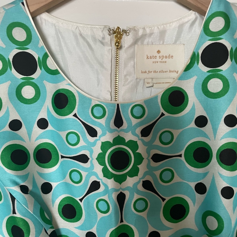 Kate Spade Blue and Green Patterned Sheath Mariam Dress - Picture 3 of 6